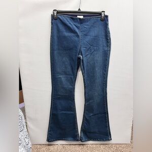 Industry Flare Blue Pull On High Ride Jeans Medium